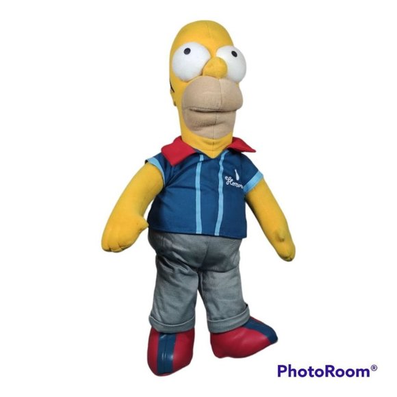 TALKING Homer Simpson 16" Plush Doll in Bowling Shirt "Pin Pals" - Picture 1 of 4
